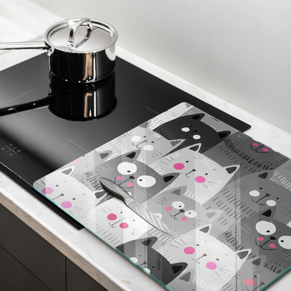 Ceranfeldabdeckung Katzenillustration