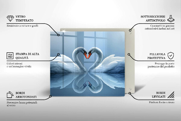 Herdplattenabdeckung Zwei Schwanenherzen