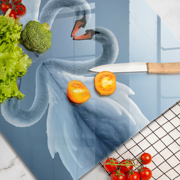 Herdplattenabdeckung Zwei Schwanenherzen