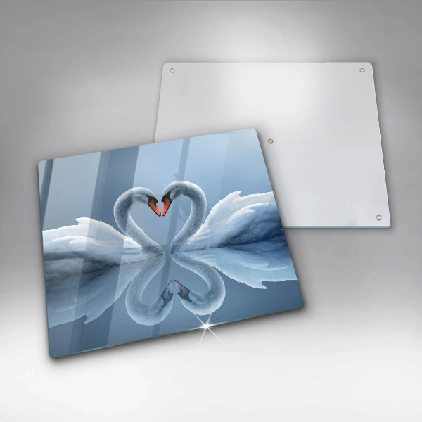 Herdplattenabdeckung Zwei Schwanenherzen