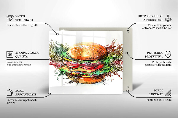 Herdplattenabdeckung Hamburger-Zeichnung