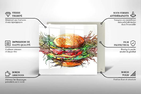 Herdplattenabdeckung Hamburger-Zeichnung