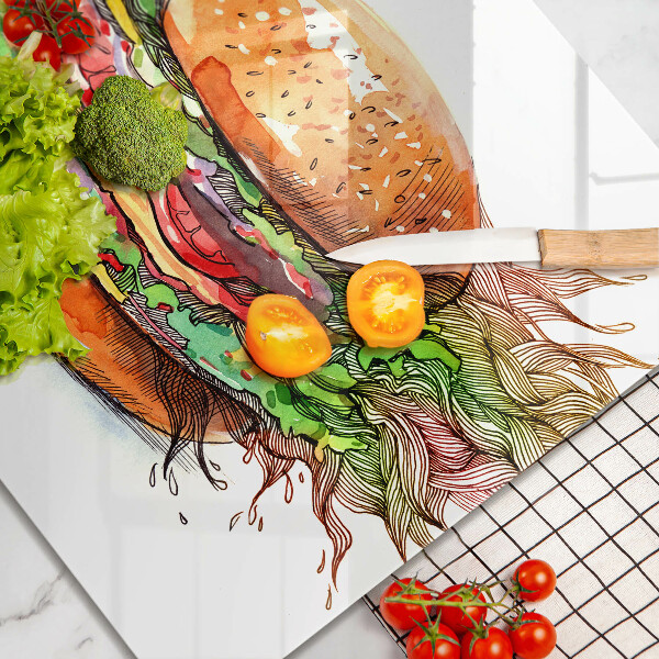 Herdplattenabdeckung Hamburger-Zeichnung