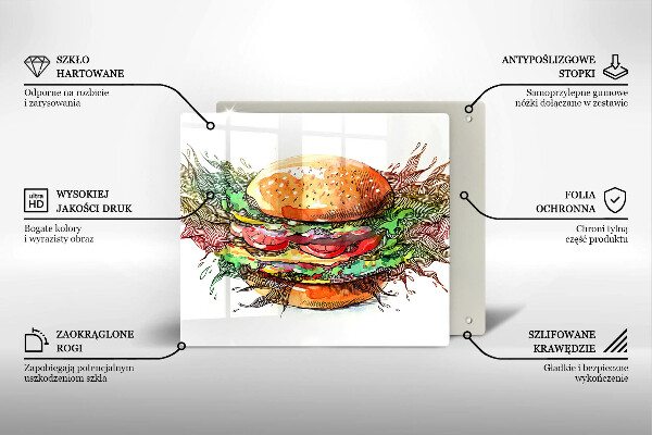 Herdplattenabdeckung Hamburger-Zeichnung