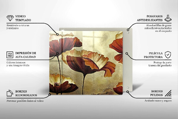 Herdplattenabdeckung Bemalte Boho-Blumen