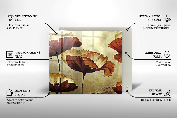 Herdplattenabdeckung Bemalte Boho-Blumen