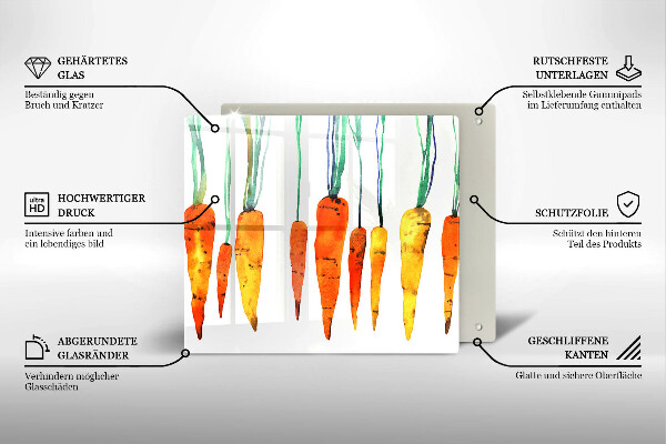 Ceranfeldabdeckung Karottenillustration