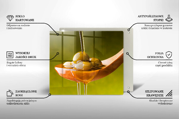 Herdplattenabdeckung Olivenöl und Oliven