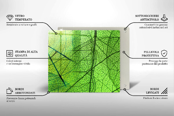 Herdplattenabdeckung Naturblattadern