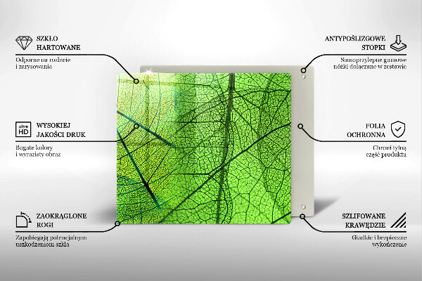Herdplattenabdeckung Naturblattadern