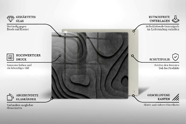 Herdplattenabdeckung 3D-Steinformen