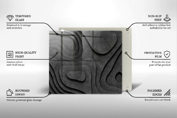 Herdplattenabdeckung 3D-Steinformen