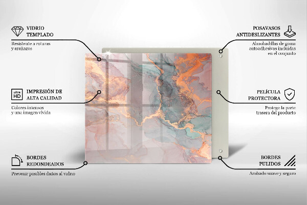 Ceranfeldabdeckung Marmor mit Gold