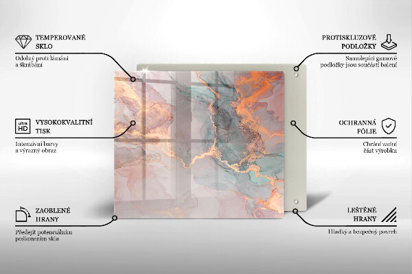 Ceranfeldabdeckung Marmor mit Gold