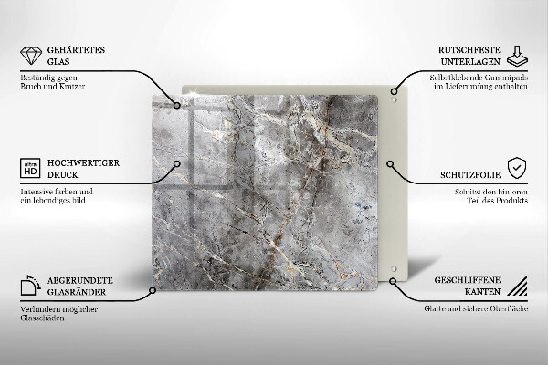 Ceranfeldabdeckung Steinstruktur