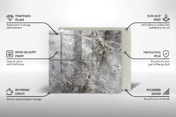 Ceranfeldabdeckung Steinstruktur