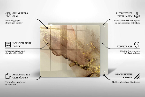 Ceranfeldabdeckung Goldabstraktion