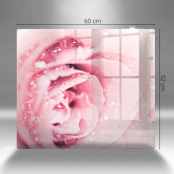 Ceranfeldabdeckung Tautropfen und Rosenblüte