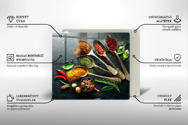 Ceranfeldabdeckung Küchenlöffel mit Gewürzen