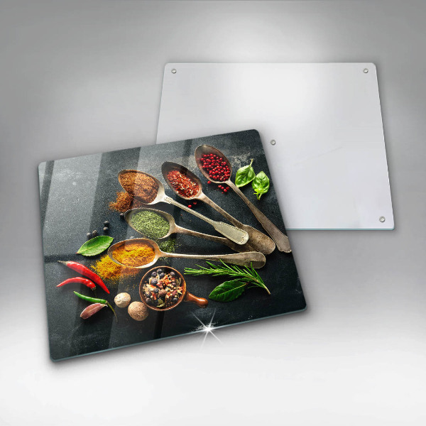 Ceranfeldabdeckung Küchenlöffel mit Gewürzen