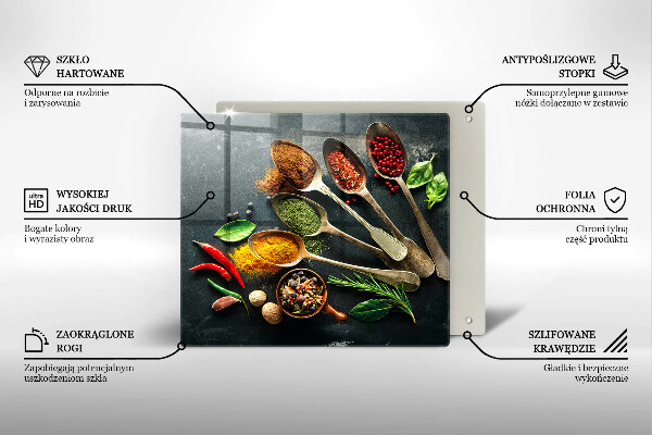 Ceranfeldabdeckung Küchenlöffel mit Gewürzen