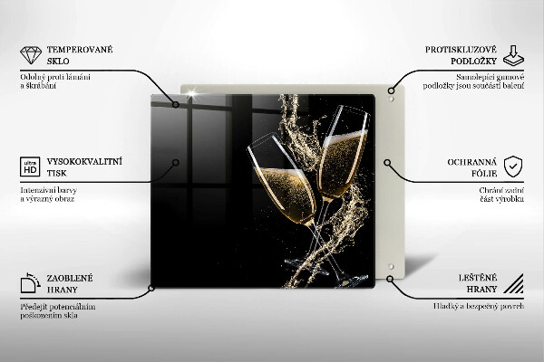 Ceranfeldabdeckung Gläser Champagner