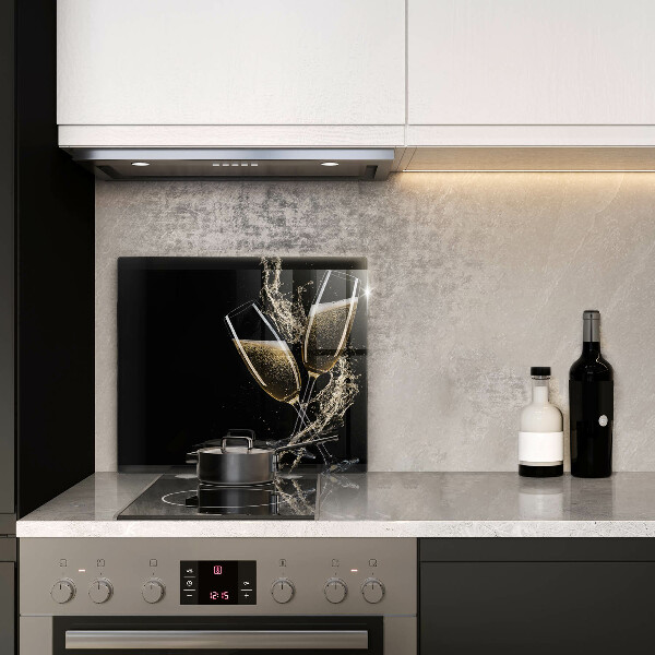 Ceranfeldabdeckung Gläser Champagner