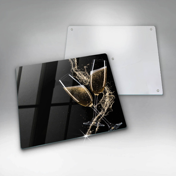 Ceranfeldabdeckung Gläser Champagner