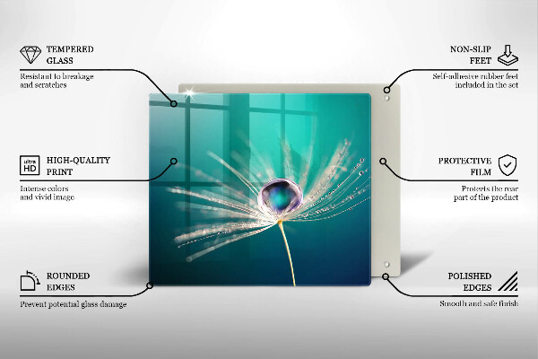 Ceranfeld schutz Tau auf einem Löwenzahn