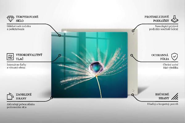 Ceranfeld schutz Tau auf einem Löwenzahn