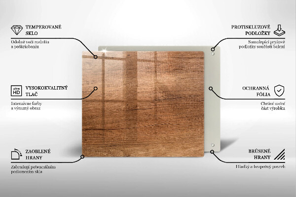 Herdplattenabdeckung Holzstruktur
