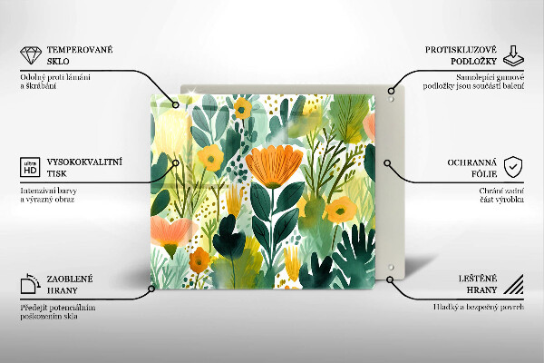 Ceranfeld schutz Bemalte Blumen