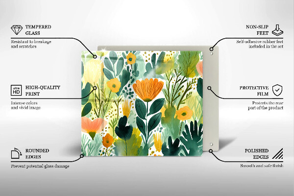 Ceranfeld schutz Bemalte Blumen