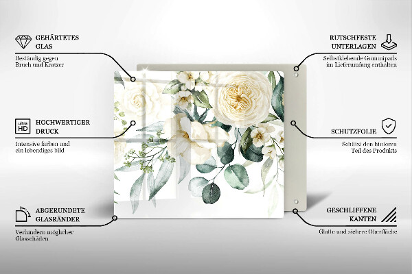 Ceranfeld schutz Aquarellblumen