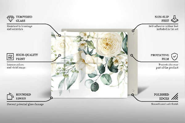 Ceranfeld schutz Aquarellblumen