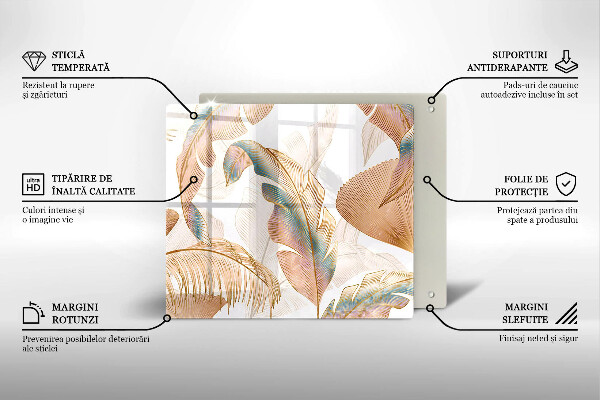 Ceranfeld schutz Boho-Federn und Blätter