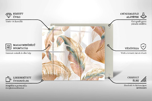 Ceranfeld schutz Boho-Federn und Blätter