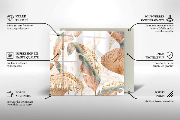 Ceranfeld schutz Boho-Federn und Blätter