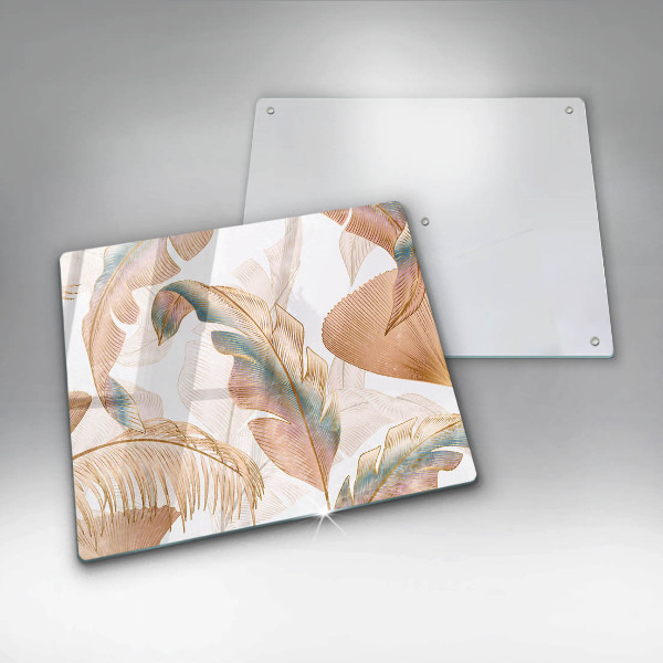 Ceranfeld schutz Boho-Federn und Blätter