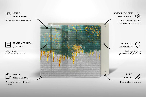 Ceranfeld schutz Abstraktion mit Gold