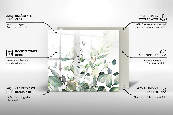 Ceranfeld schutz Aquarellpflanzen