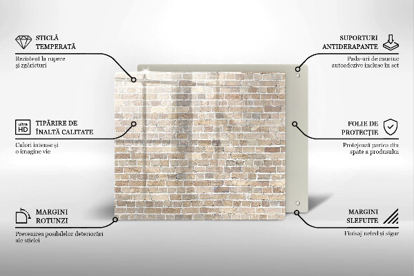 Ceranfeldabdeckung Helle Backsteinmauer
