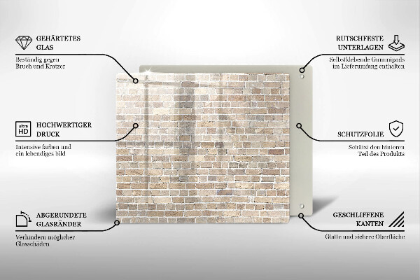 Ceranfeldabdeckung Helle Backsteinmauer