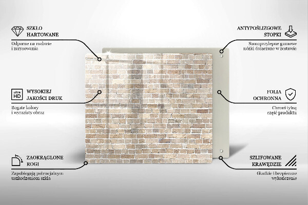 Ceranfeldabdeckung Helle Backsteinmauer