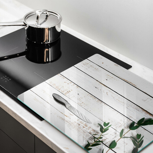 Ceranfeldabdeckung Alte Bretter und Blätter