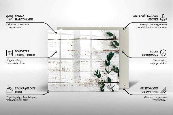 Ceranfeldabdeckung Alte Bretter und Blätter