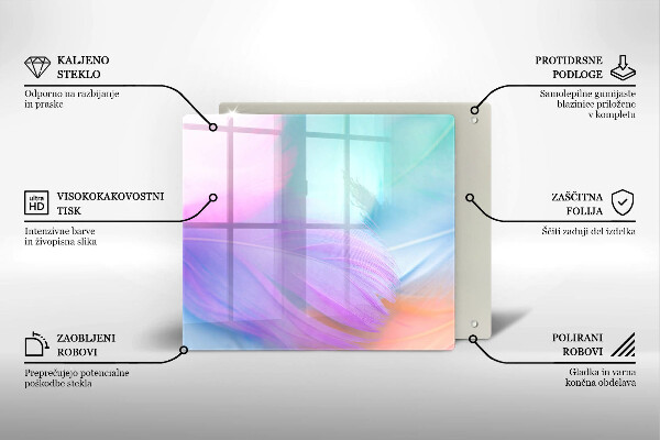 Ceranfeldabdeckung Pastellfedern