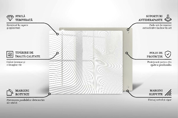 Ceranfeldabdeckung Modernes Linienmuster