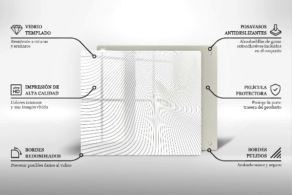 Ceranfeldabdeckung Modernes Linienmuster