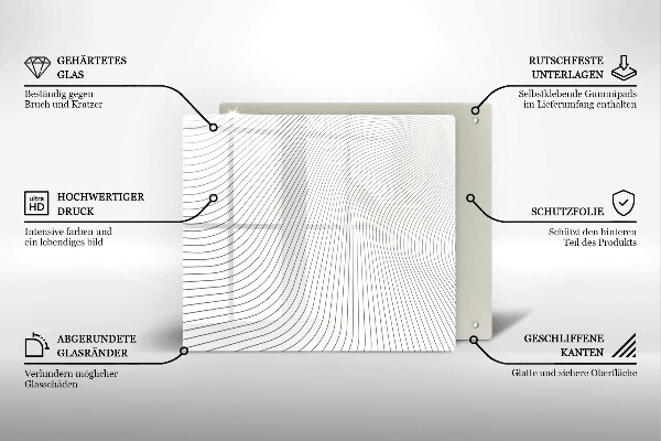 Ceranfeldabdeckung Modernes Linienmuster
